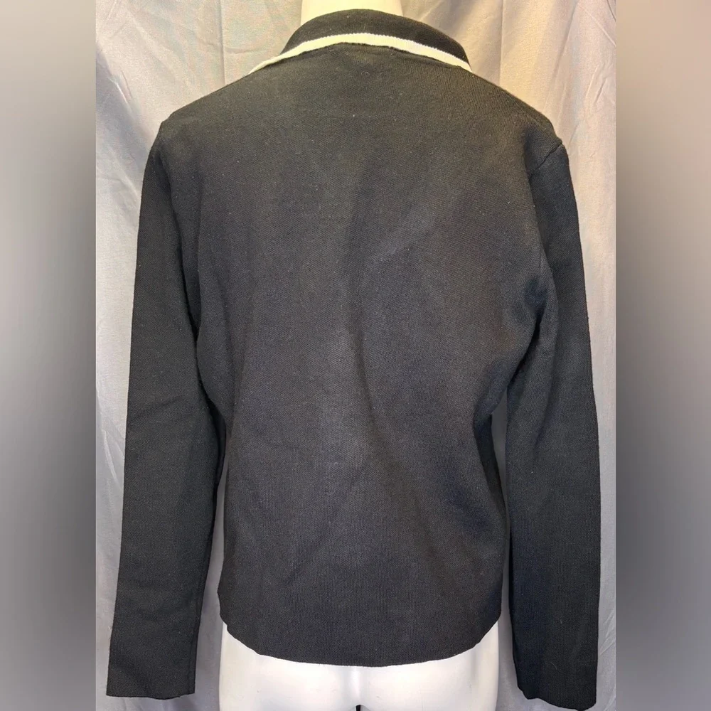RIO & RIAN Black/Beige Long Sleeve Contrast Tipping Blazer Size Medium
